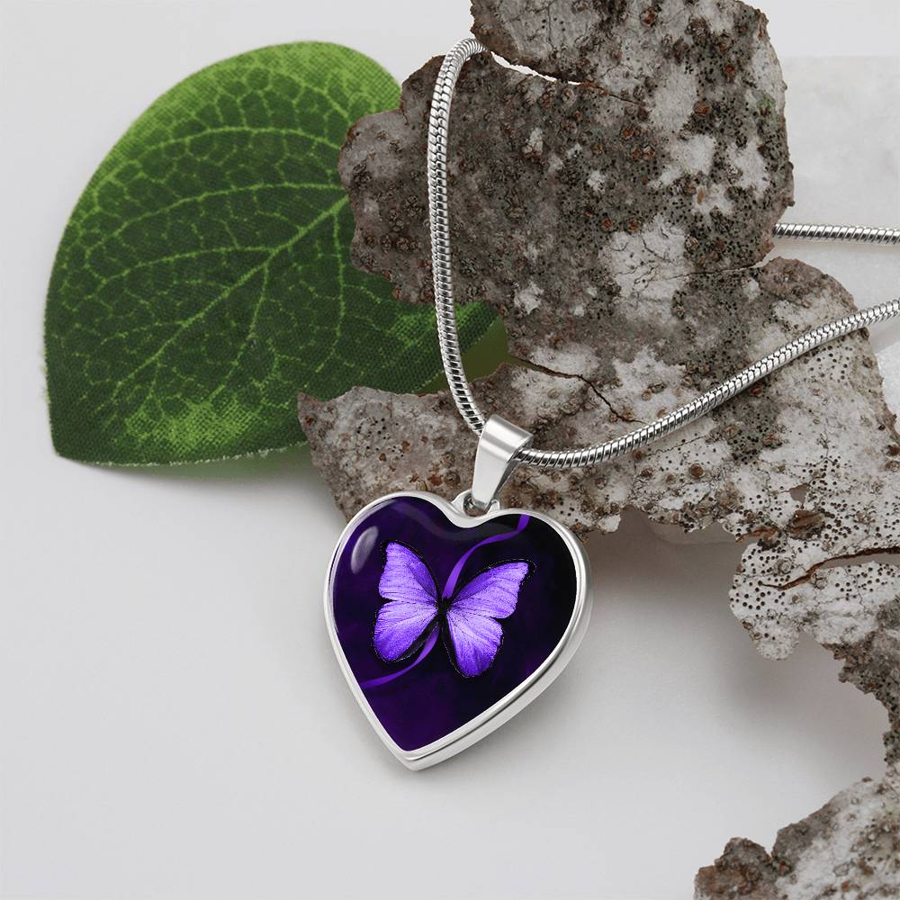 Purple Butterfly Seizure Awareness Necklace - Jewelry - Epileptic Al’s Shop