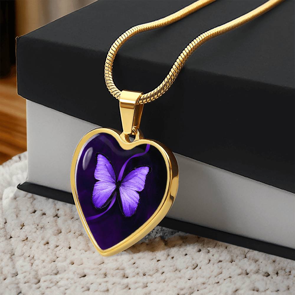 Purple Butterfly Seizure Awareness Necklace - Jewelry - Epileptic Al’s Shop