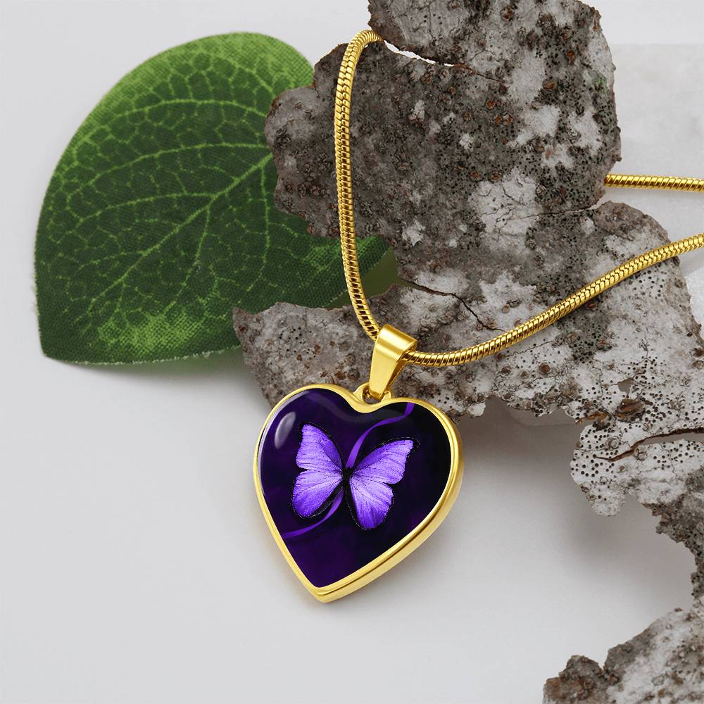 Purple Butterfly Seizure Awareness Necklace - Jewelry - Epileptic Al’s Shop