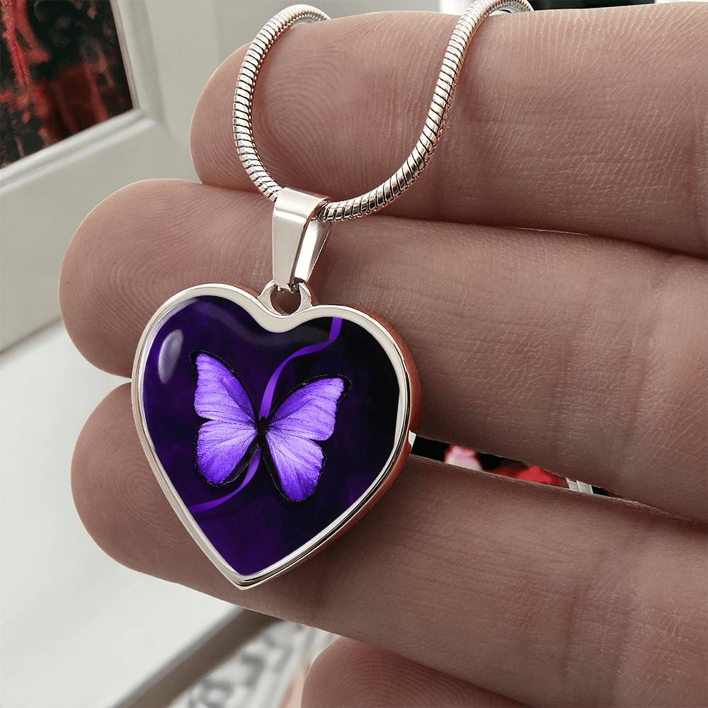 Purple Butterfly Seizure Awareness Necklace - Jewelry - Epileptic Al’s Shop