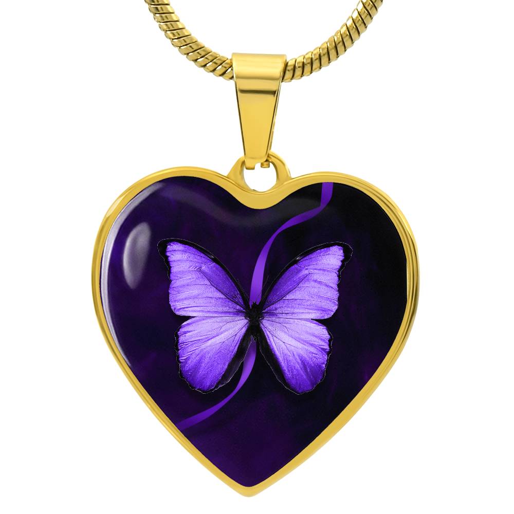 Purple Butterfly Seizure Awareness Necklace - Jewelry - Epileptic Al’s Shop