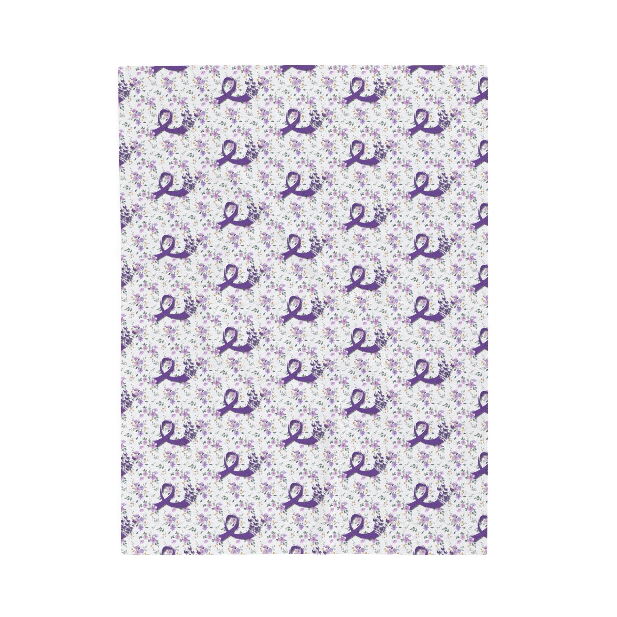 Purple Flowers Epilepsy Awareness Velveteen Plush Blanket - Decor, Blankets & Comforters - EpiAl's Shop