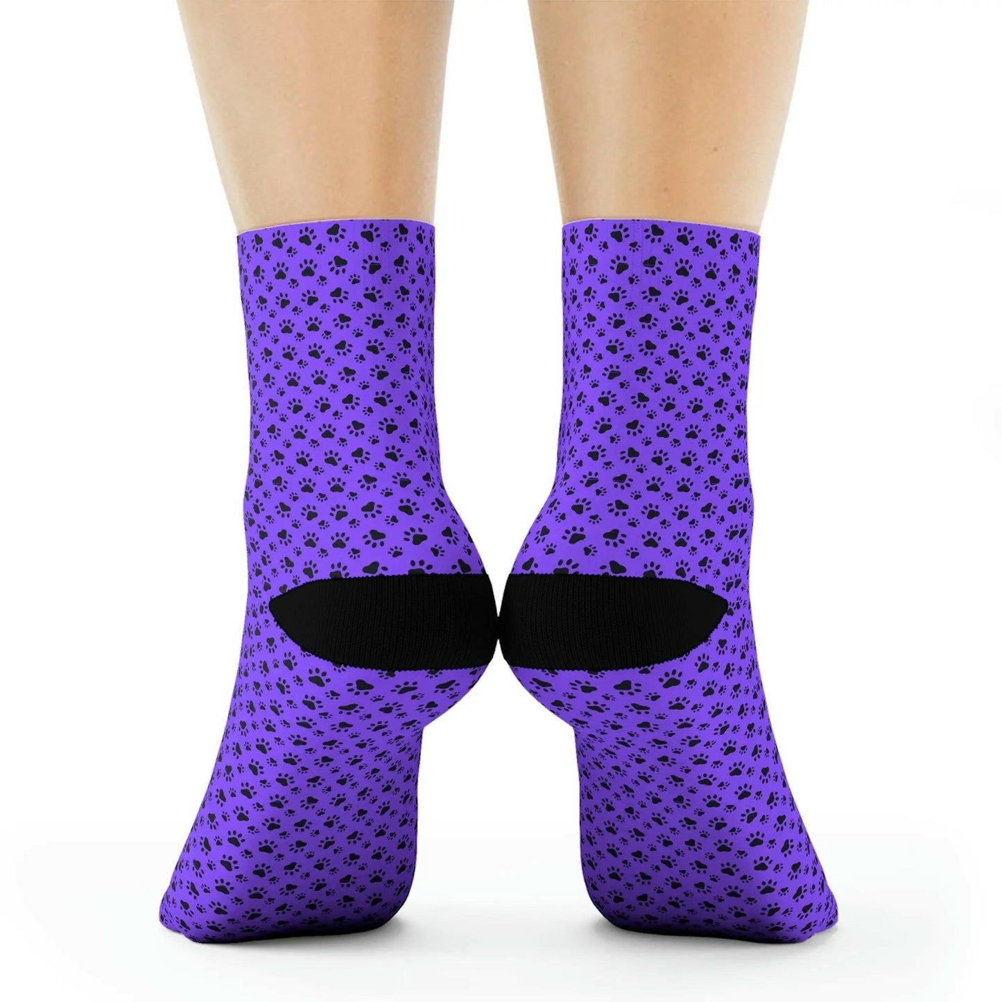 Purple Kitty Paws Crew Socks - All Over Prints - Epileptic Al’s Shop