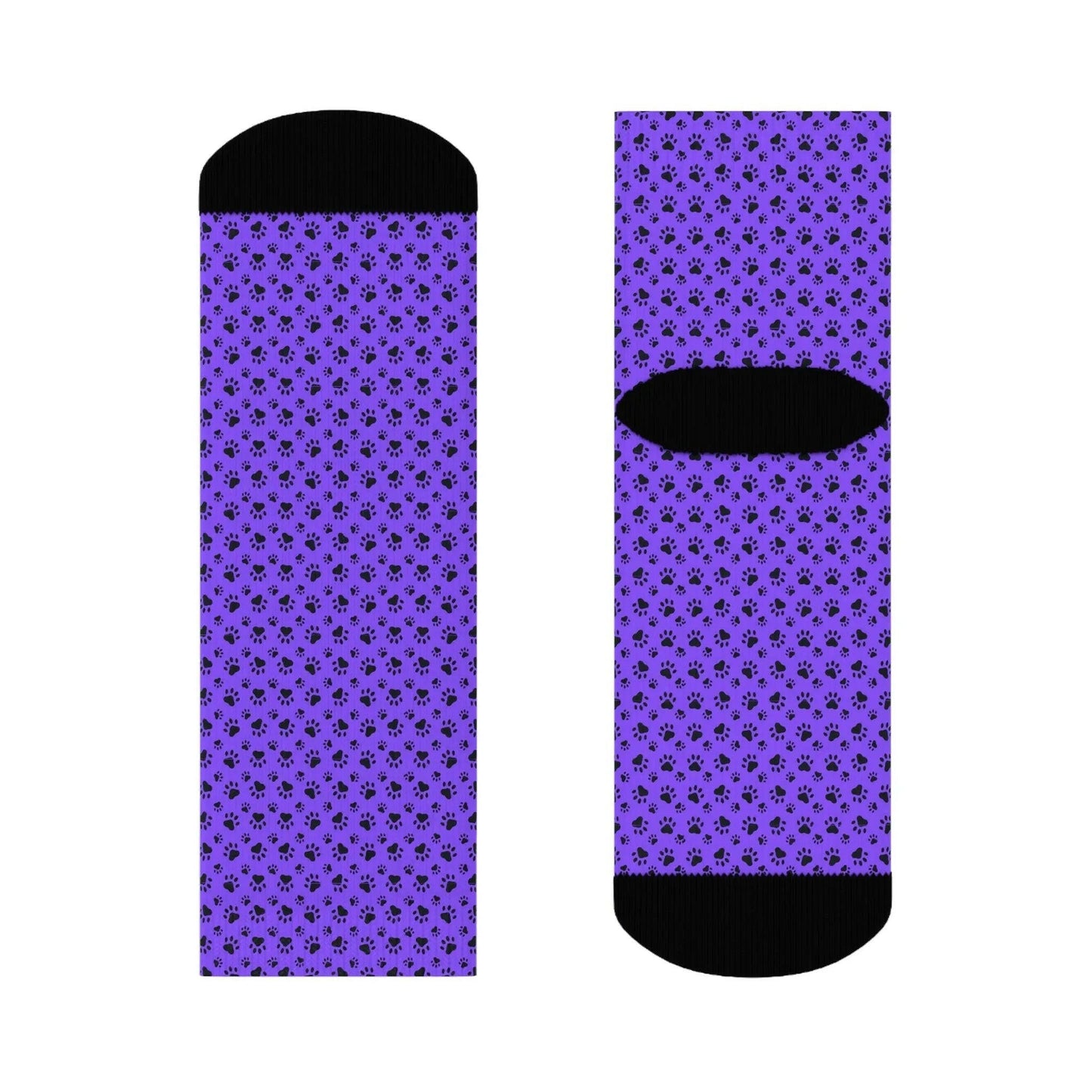 Purple Kitty Paws Crew Socks - All Over Prints - Epileptic Al’s Shop