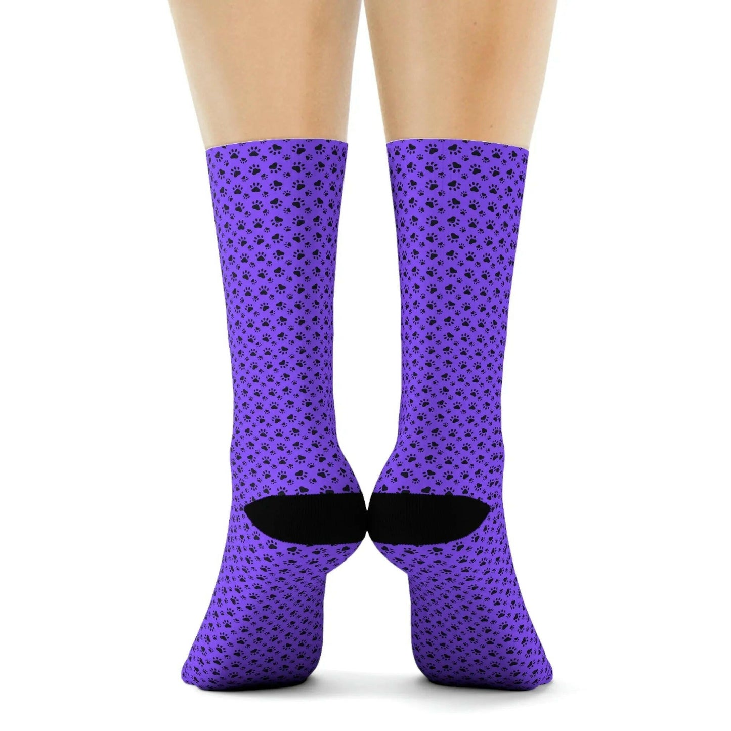 Purple Kitty Paws Crew Socks - All Over Prints - Epileptic Al’s Shop