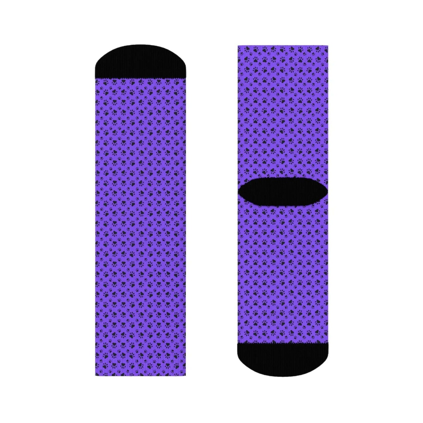 Purple Kitty Paws Crew Socks - All Over Prints - Epileptic Al’s Shop
