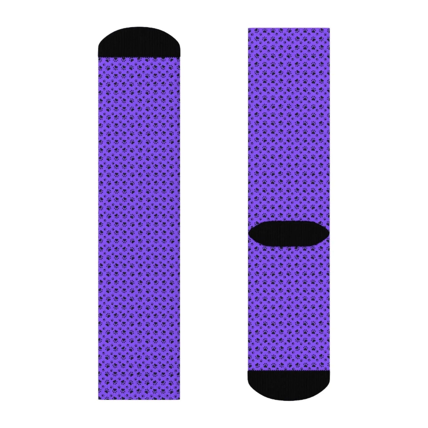 Purple Kitty Paws Crew Socks - All Over Prints - Epileptic Al’s Shop