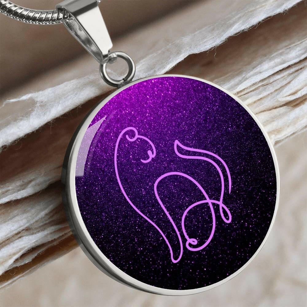 Purple Neon Kitty Necklace - Jewelry - Epileptic Al’s Shop