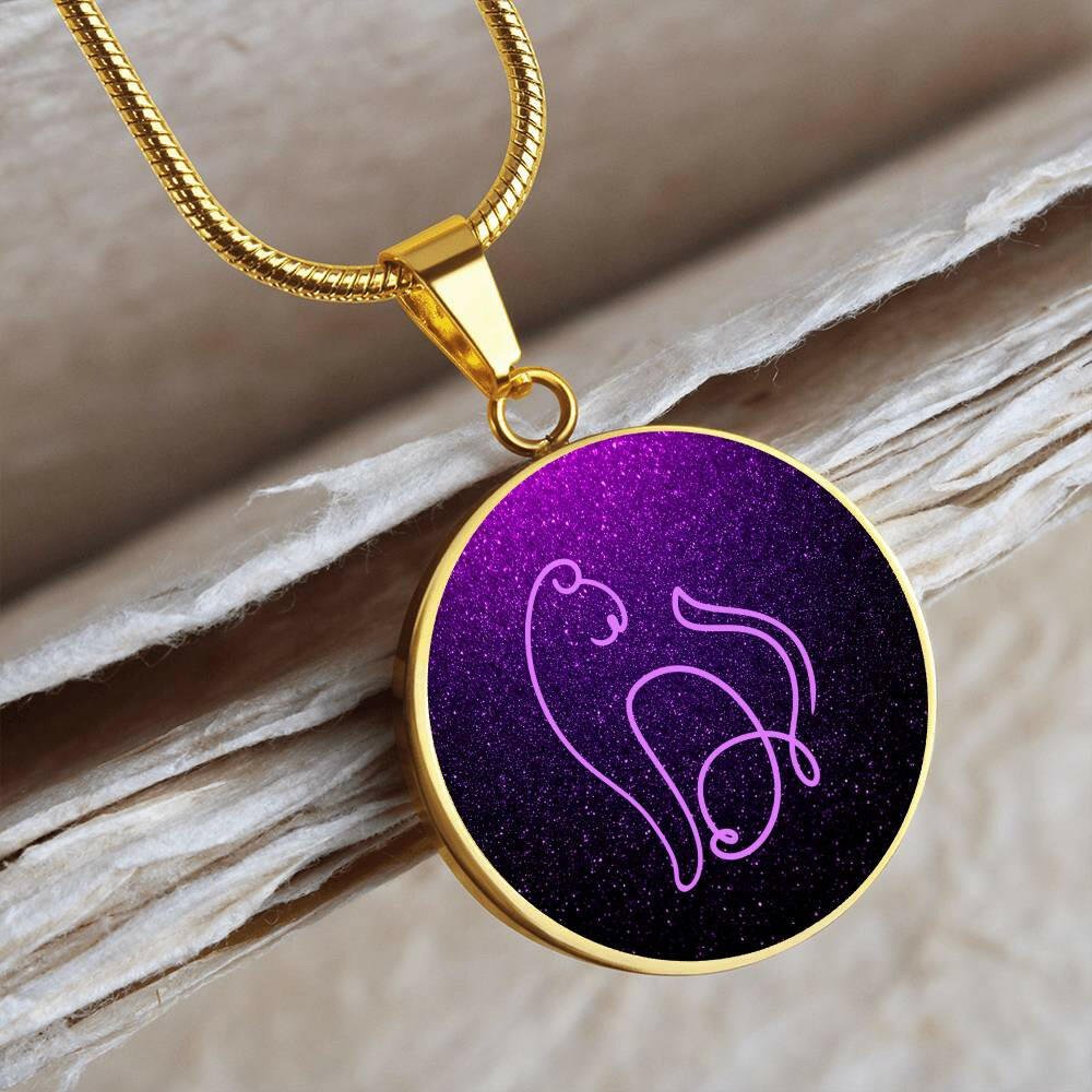 Purple Neon Kitty Necklace - Jewelry - Epileptic Al’s Shop