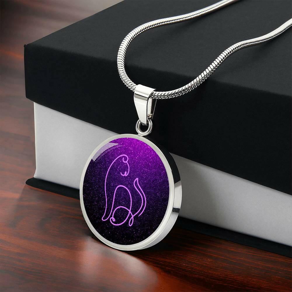 Purple Neon Kitty Necklace - Jewelry - Epileptic Al’s Shop
