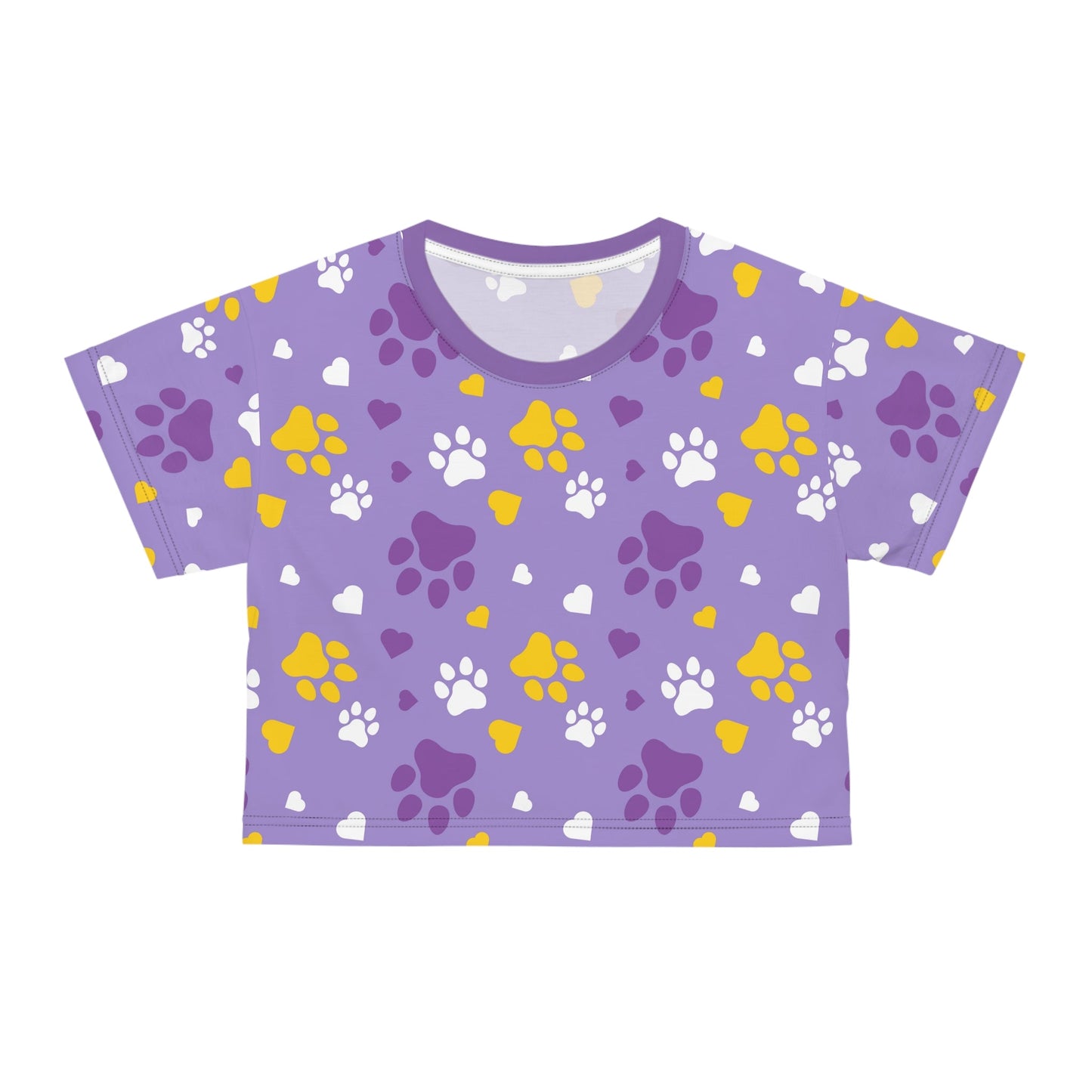 Purple Paws Crop Tee - All Over Prints - Epileptic Al’s Shop