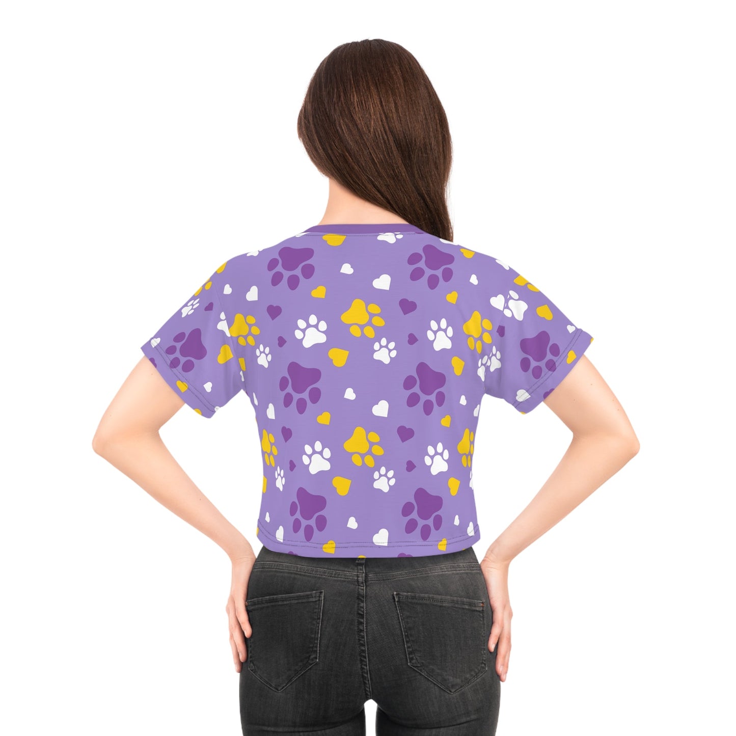 Purple Paws Crop Tee - All Over Prints - Epileptic Al’s Shop