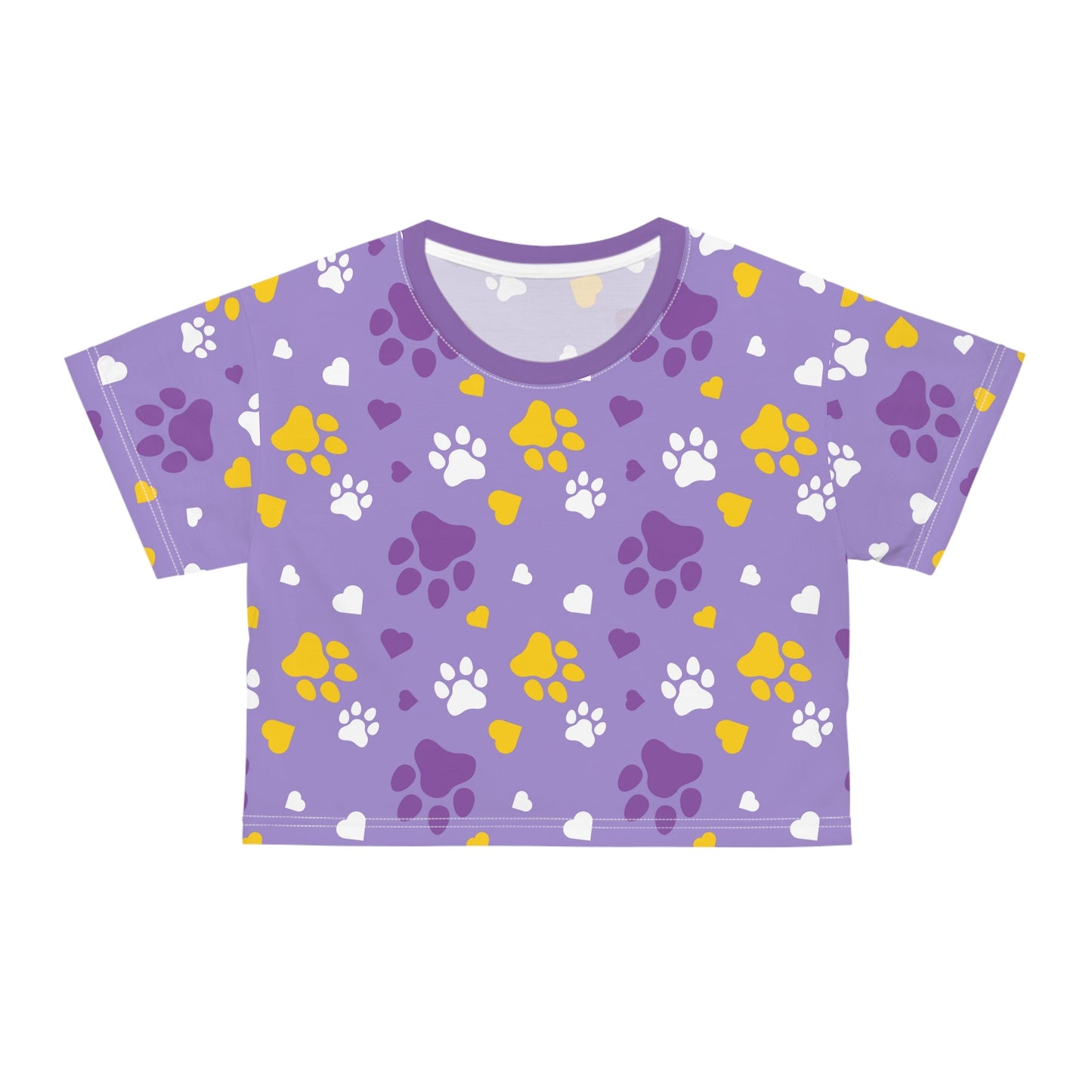 Purple Paws Crop Tee - All Over Prints - Epileptic Al’s Shop
