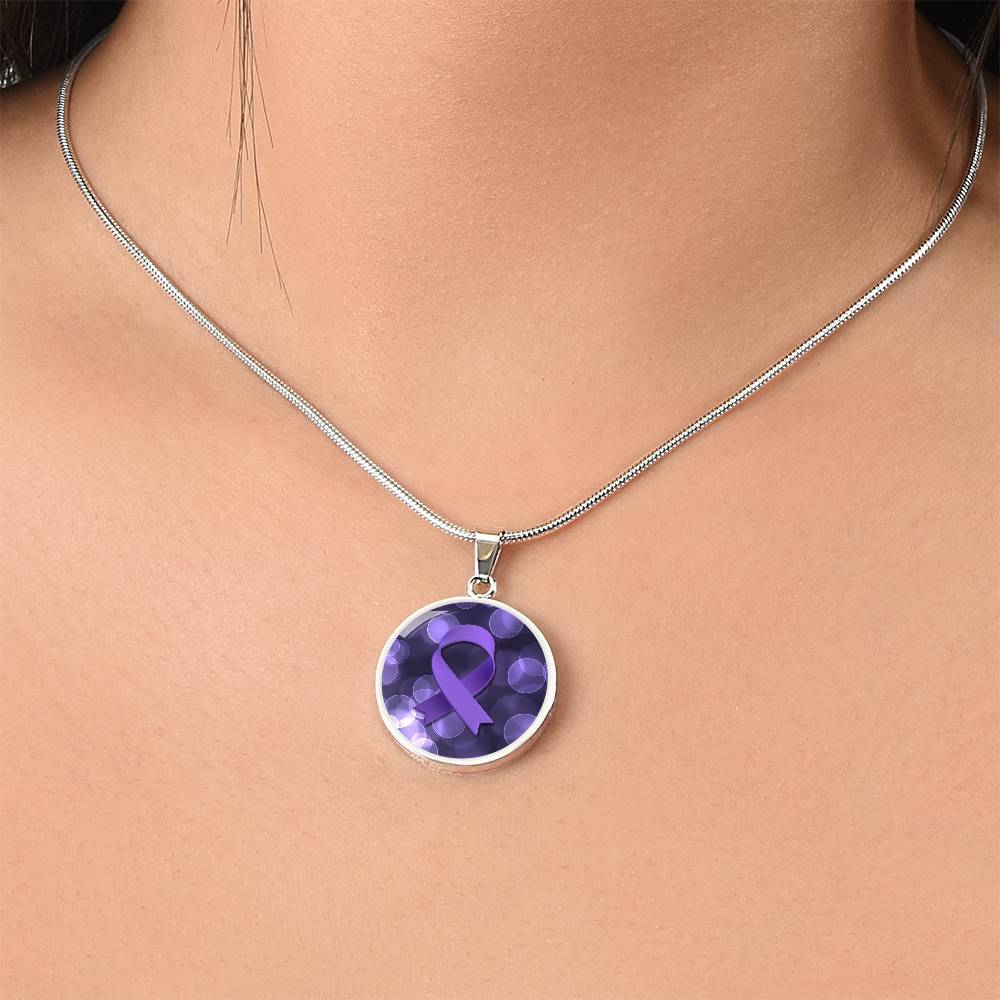 Purple Ribbon Epilepsy Awareness Necklace - Jewelry - Epileptic Al’s Shop