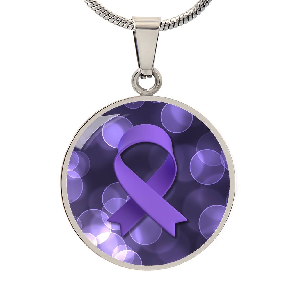 Purple Ribbon Epilepsy Awareness Necklace - Jewelry - Epileptic Al’s Shop