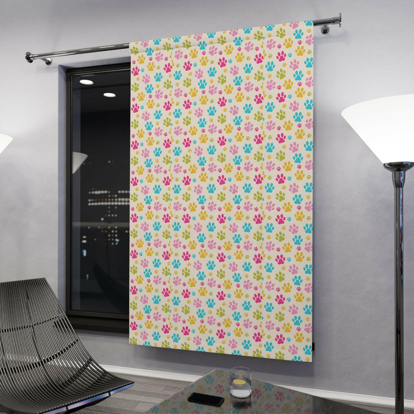 Rainbow Paws Window Curtains (1 Piece) - Home Decor - Epileptic Al’s Shop