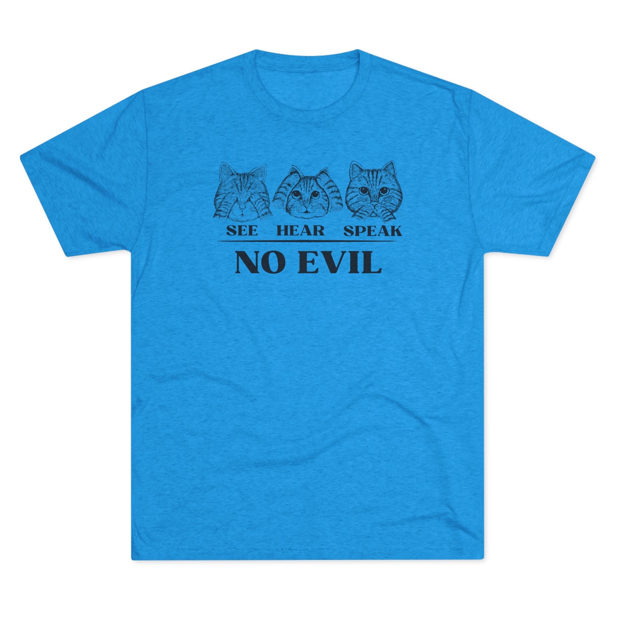 See Hear Speak No Evil Unisex Tri - Blend Crew Tee - T - Shirt - Epileptic Al’s Shop