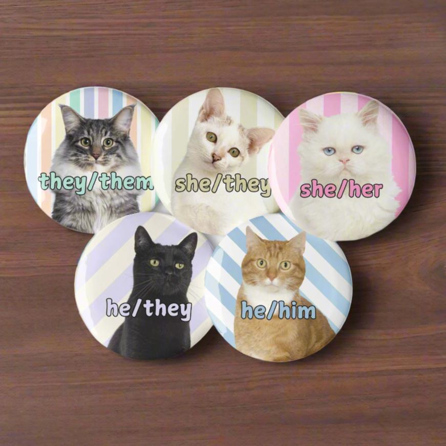 Cat Pronoun Pins