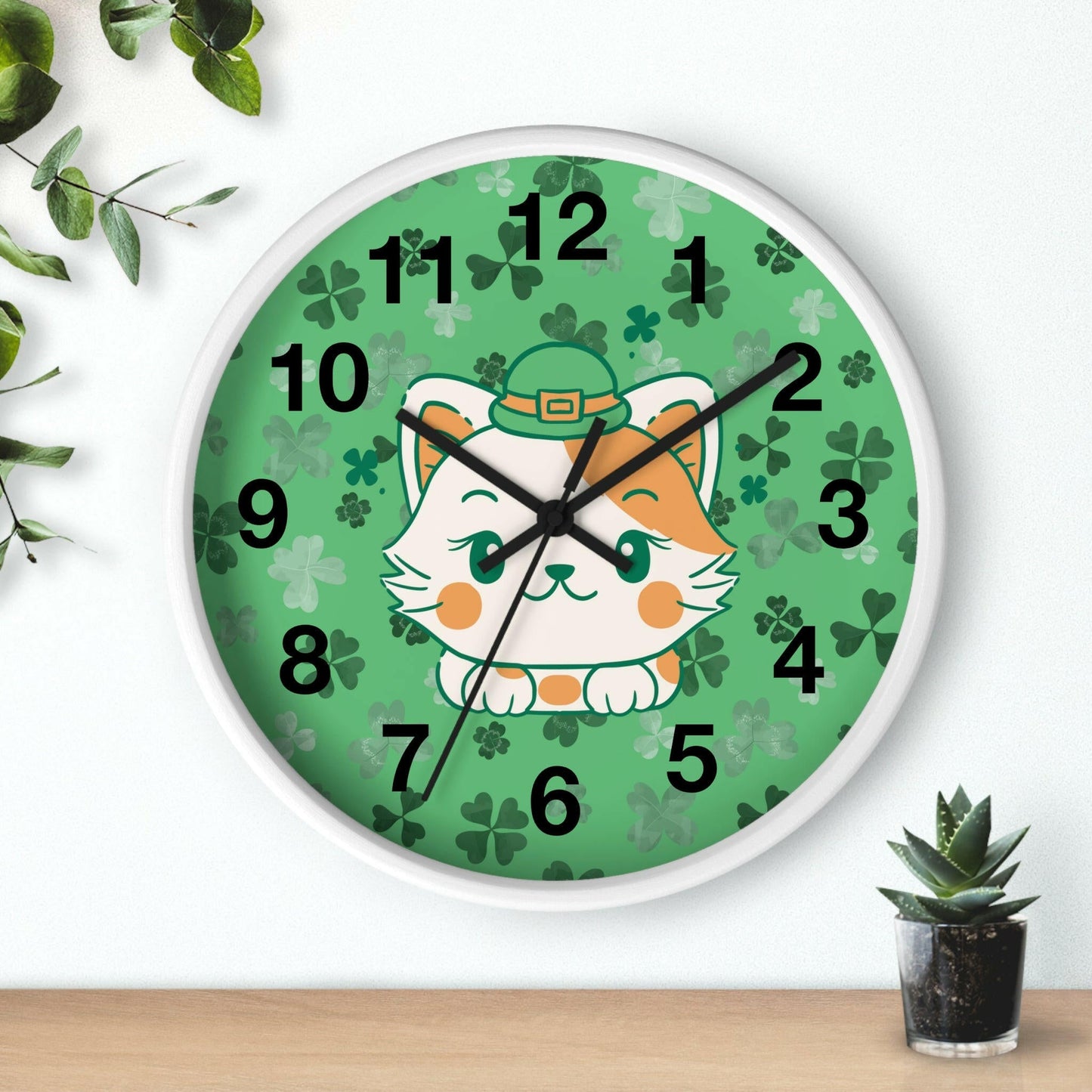 Shamrock Kitty Wall Clock - Home Decor - Epileptic Al’s Shop