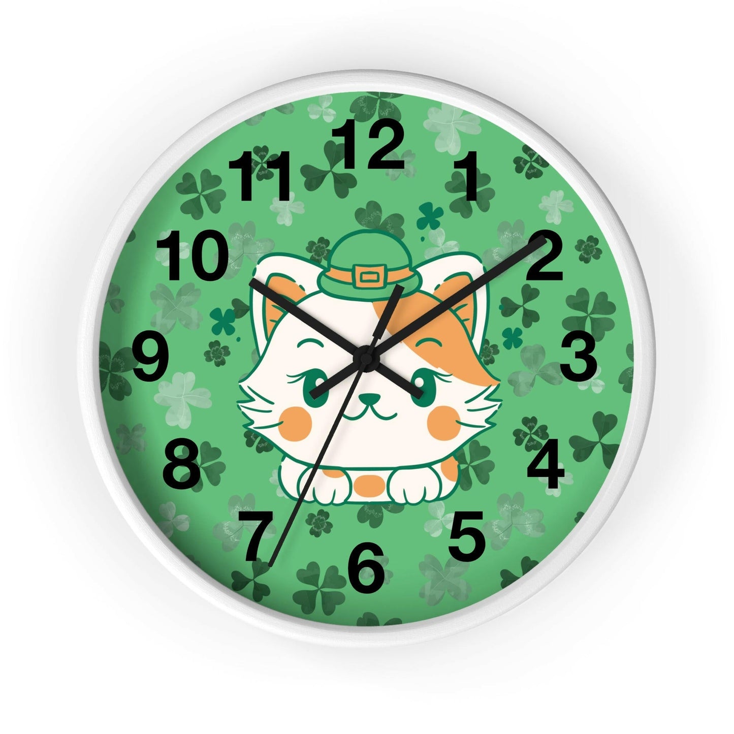 Shamrock Kitty Wall Clock - Home Decor - Epileptic Al’s Shop