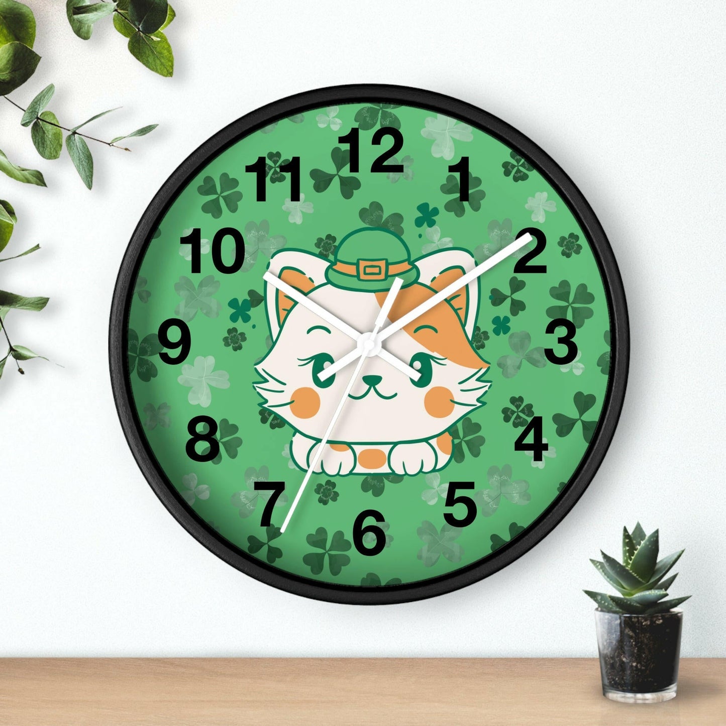 Shamrock Kitty Wall Clock - Home Decor - Epileptic Al’s Shop