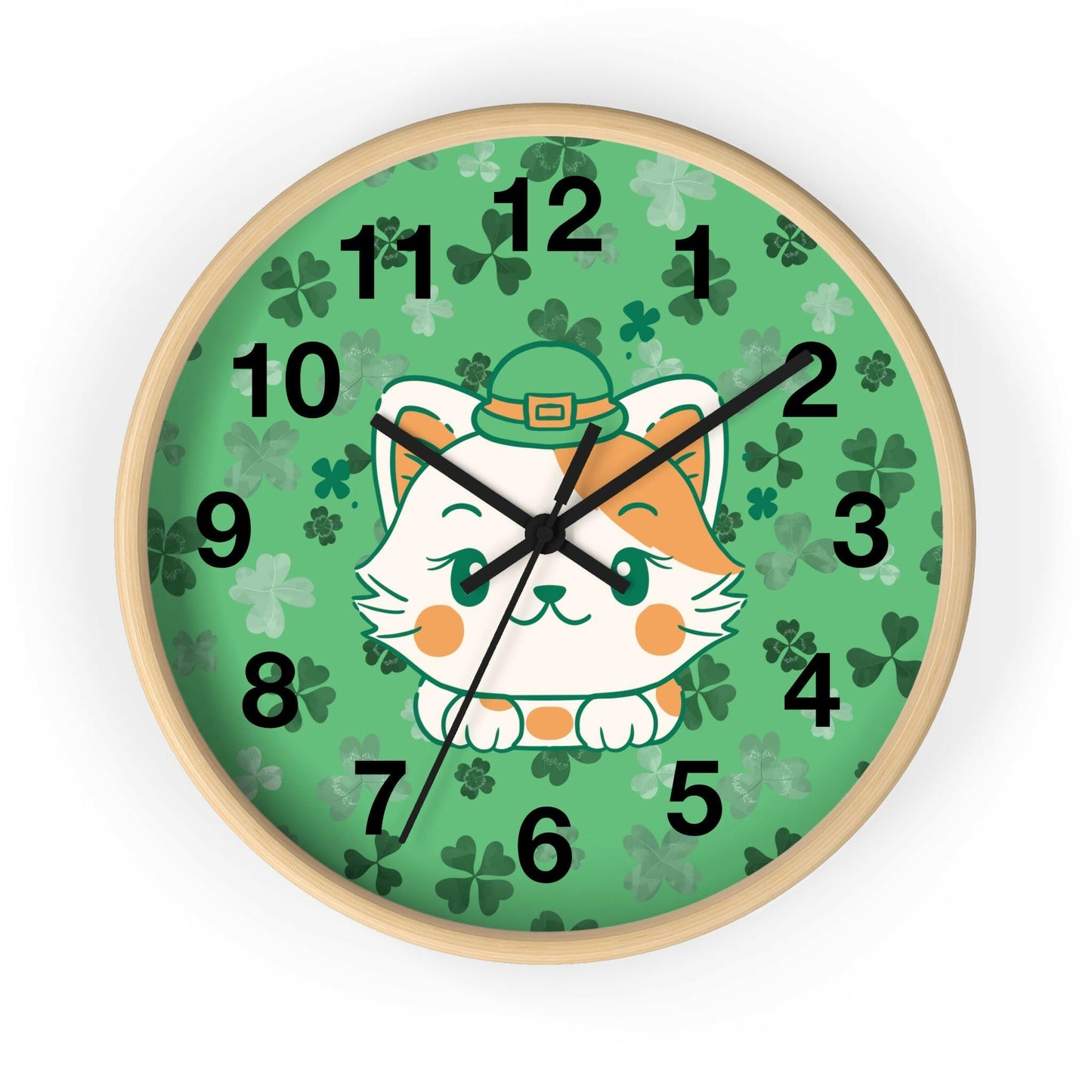 Shamrock Kitty Wall Clock - Home Decor - Epileptic Al’s Shop