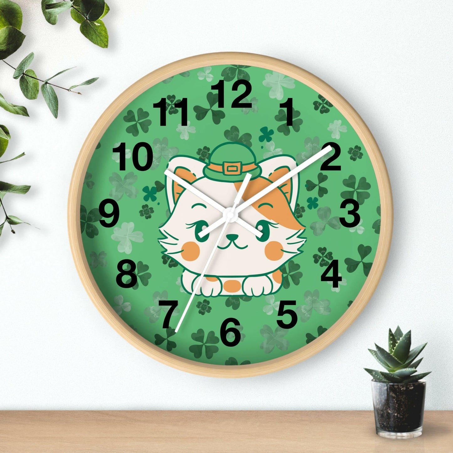 Shamrock Kitty Wall Clock - Home Decor - Epileptic Al’s Shop
