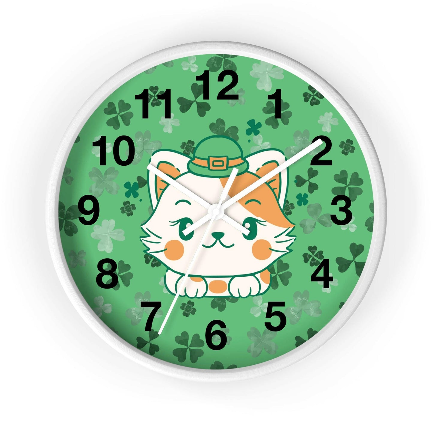 Shamrock Kitty Wall Clock - Home Decor - Epileptic Al’s Shop