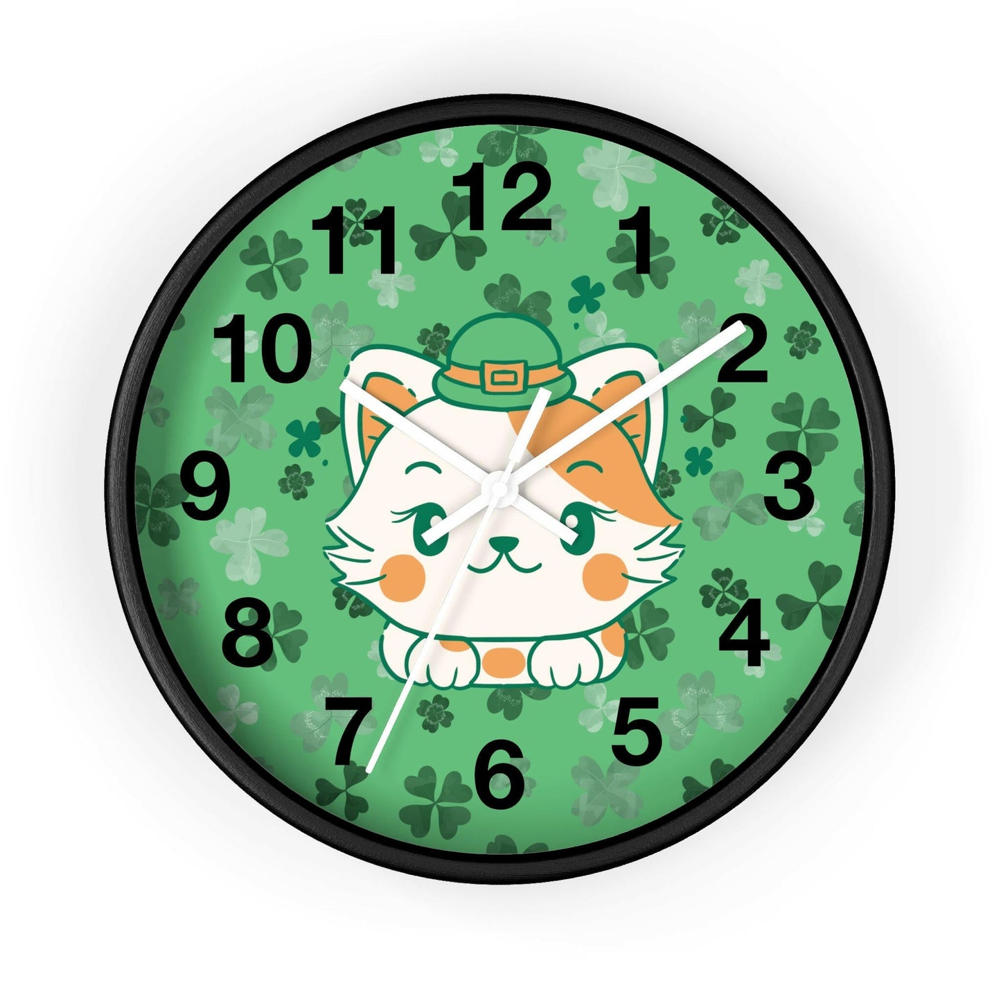 Shamrock Kitty Wall Clock - Home Decor - Epileptic Al’s Shop
