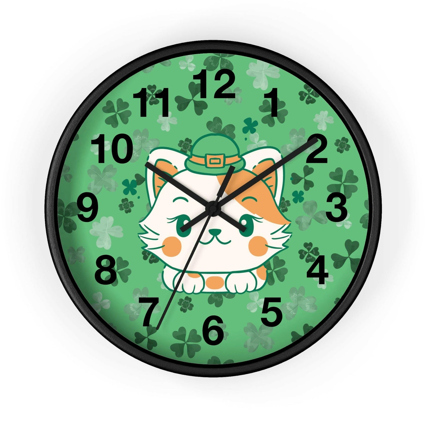 Shamrock Kitty Wall Clock - Home Decor - Epileptic Al’s Shop