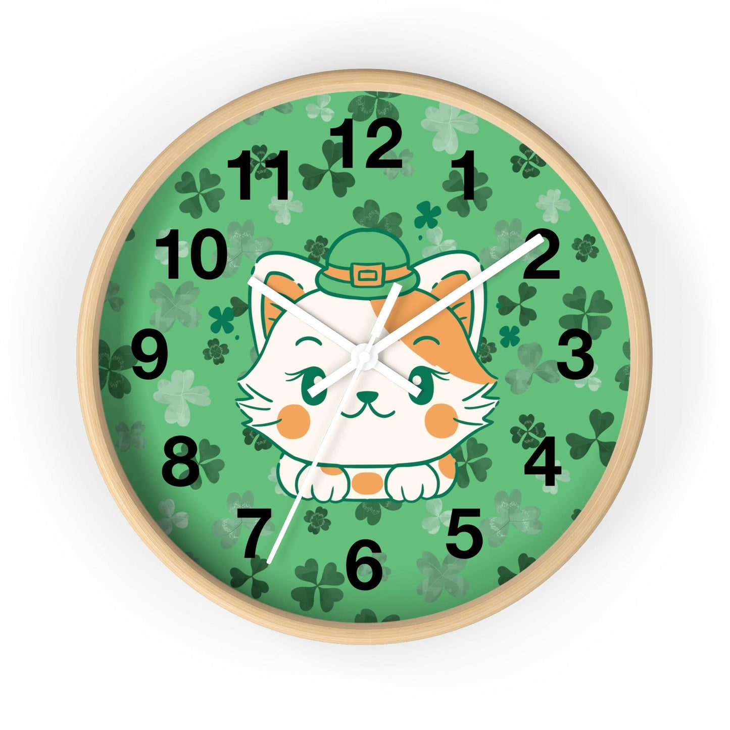 Shamrock Kitty Wall Clock - Home Decor - Epileptic Al’s Shop
