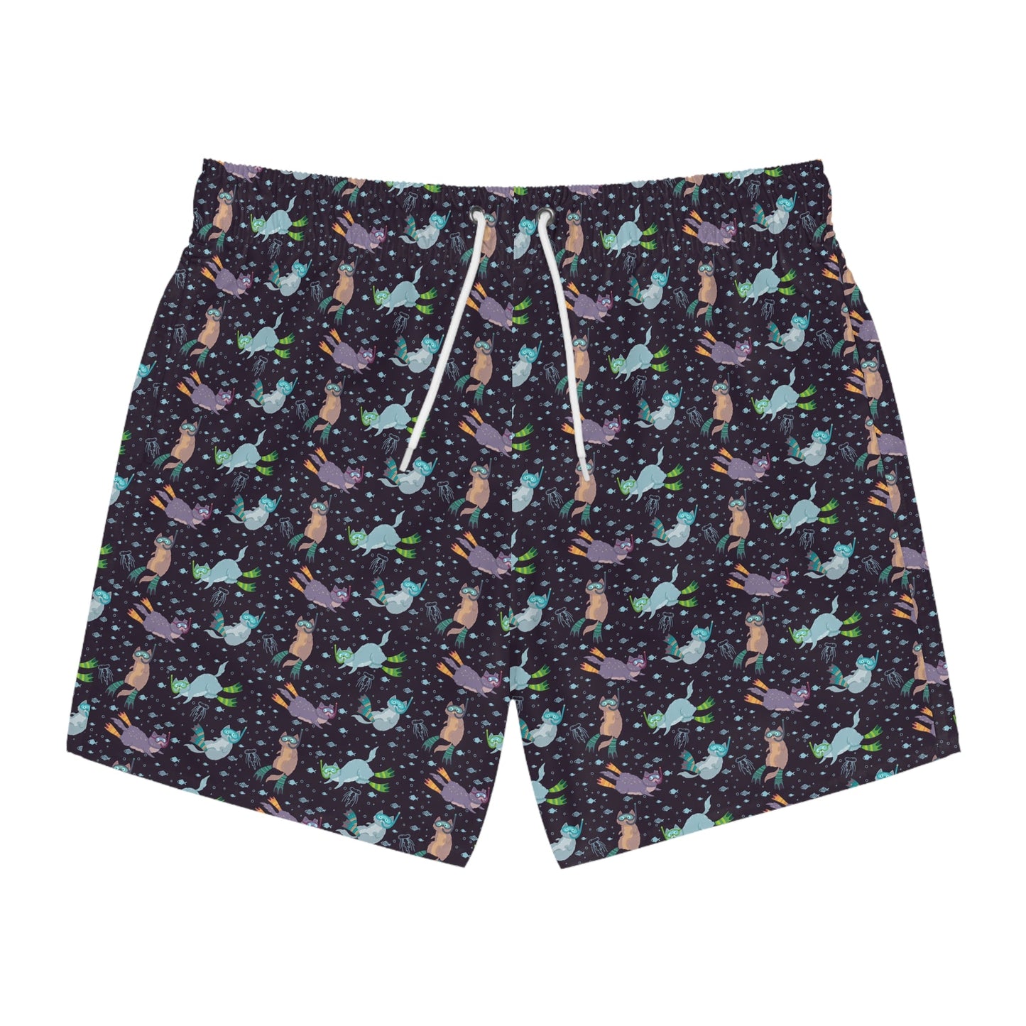 Snorkel Kitties Swim Trunks for Men - All Over Prints - Epileptic Al’s Shop