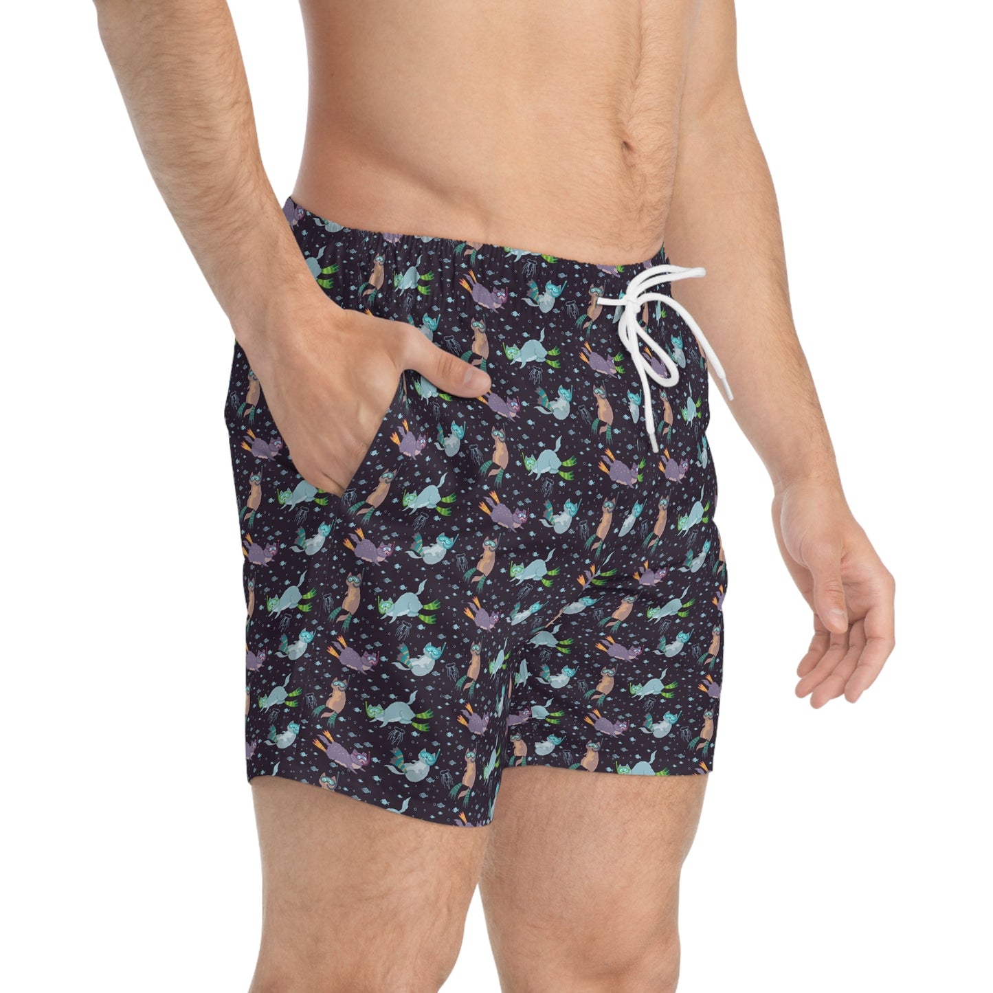 Snorkel Kitties Swim Trunks for Men - All Over Prints - Epileptic Al’s Shop