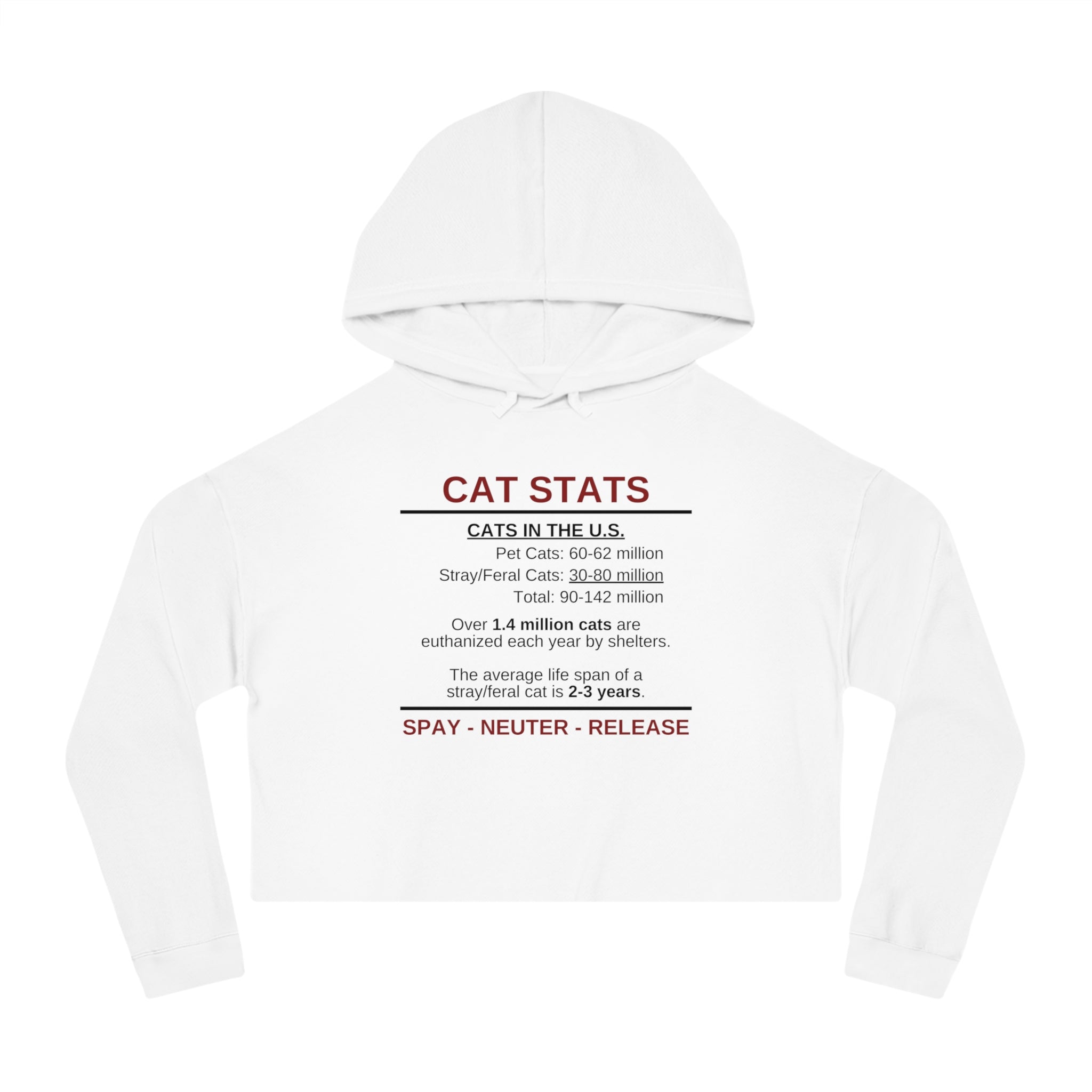 Spay Neuter Release Women's Cropped Hooded Sweatshirt - Hoodie - EpiAl's Shop