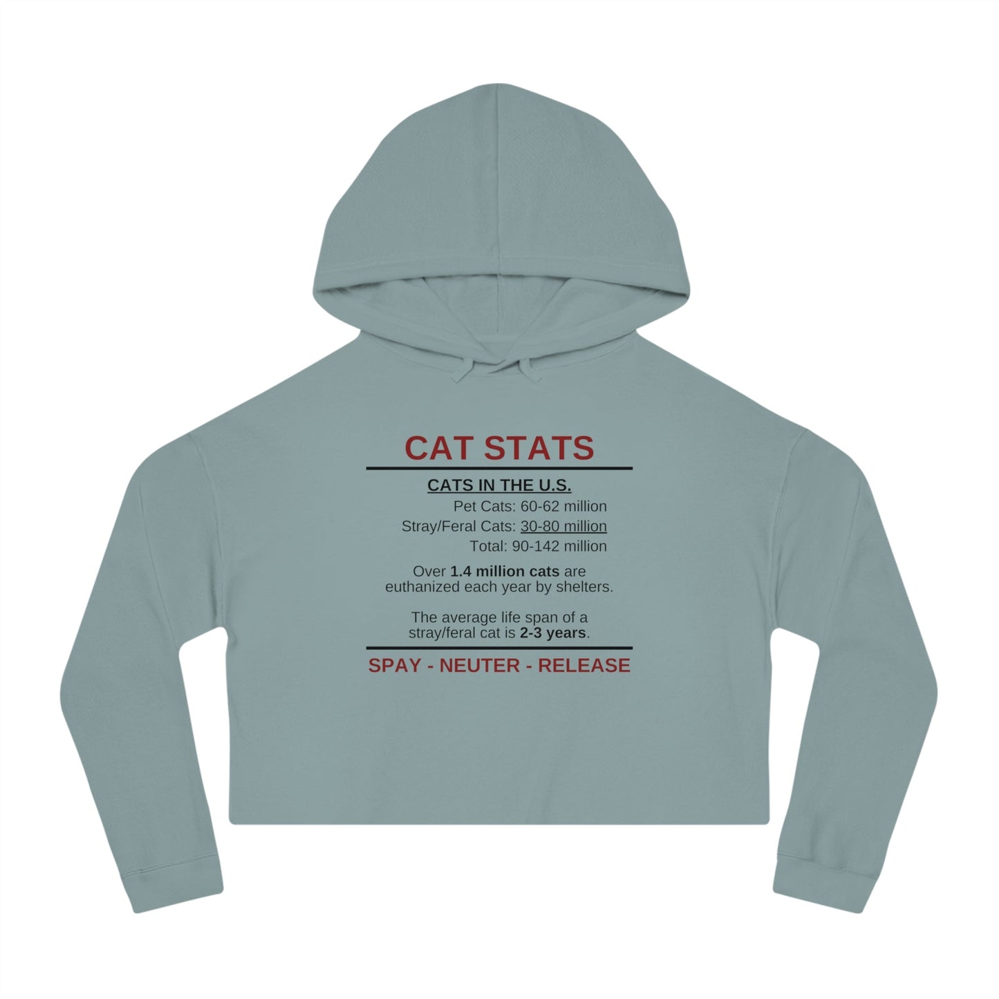 Spay Neuter Release Women's Cropped Hooded Sweatshirt - Hoodie - EpiAl's Shop
