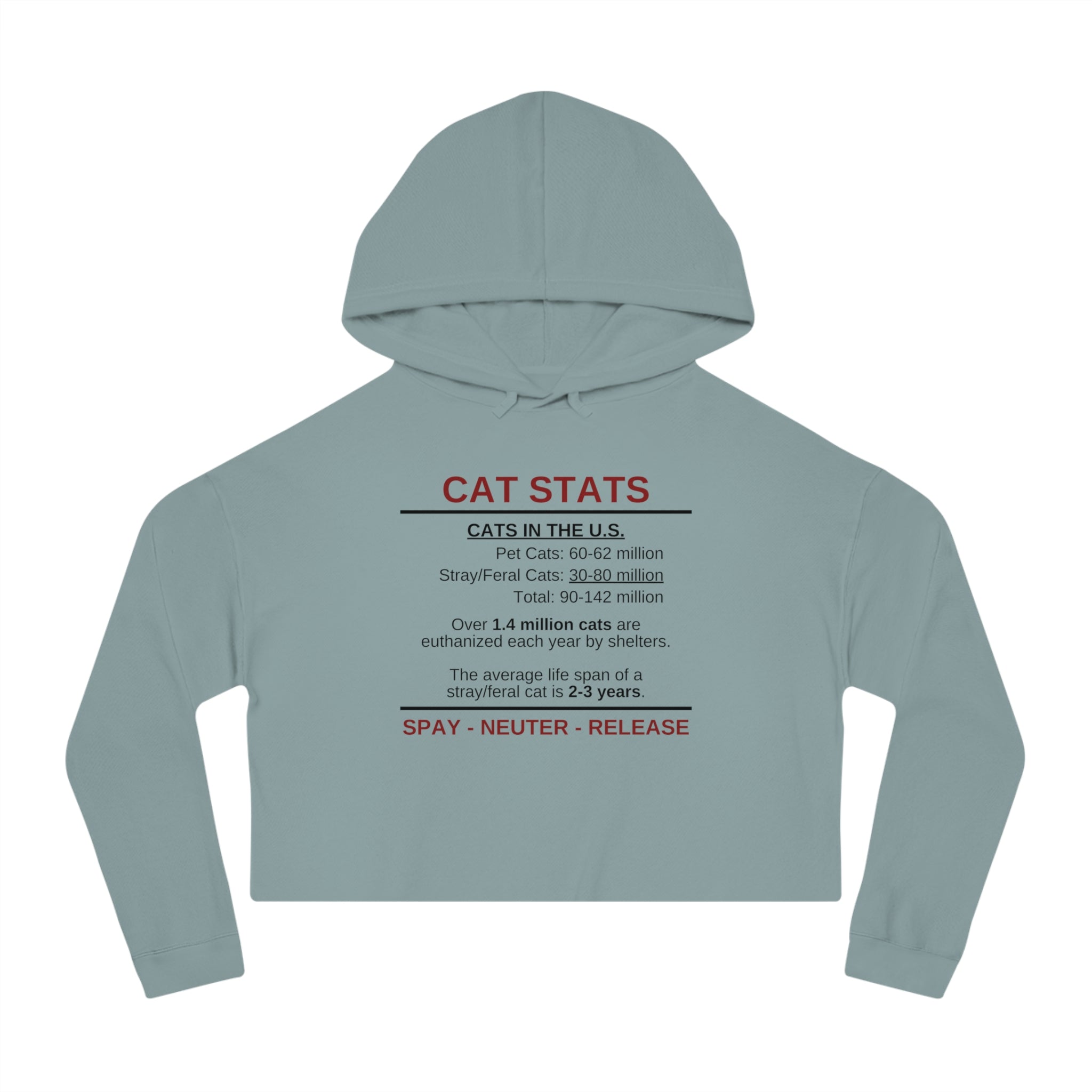 Spay Neuter Release Women's Cropped Hooded Sweatshirt - Hoodie - EpiAl's Shop
