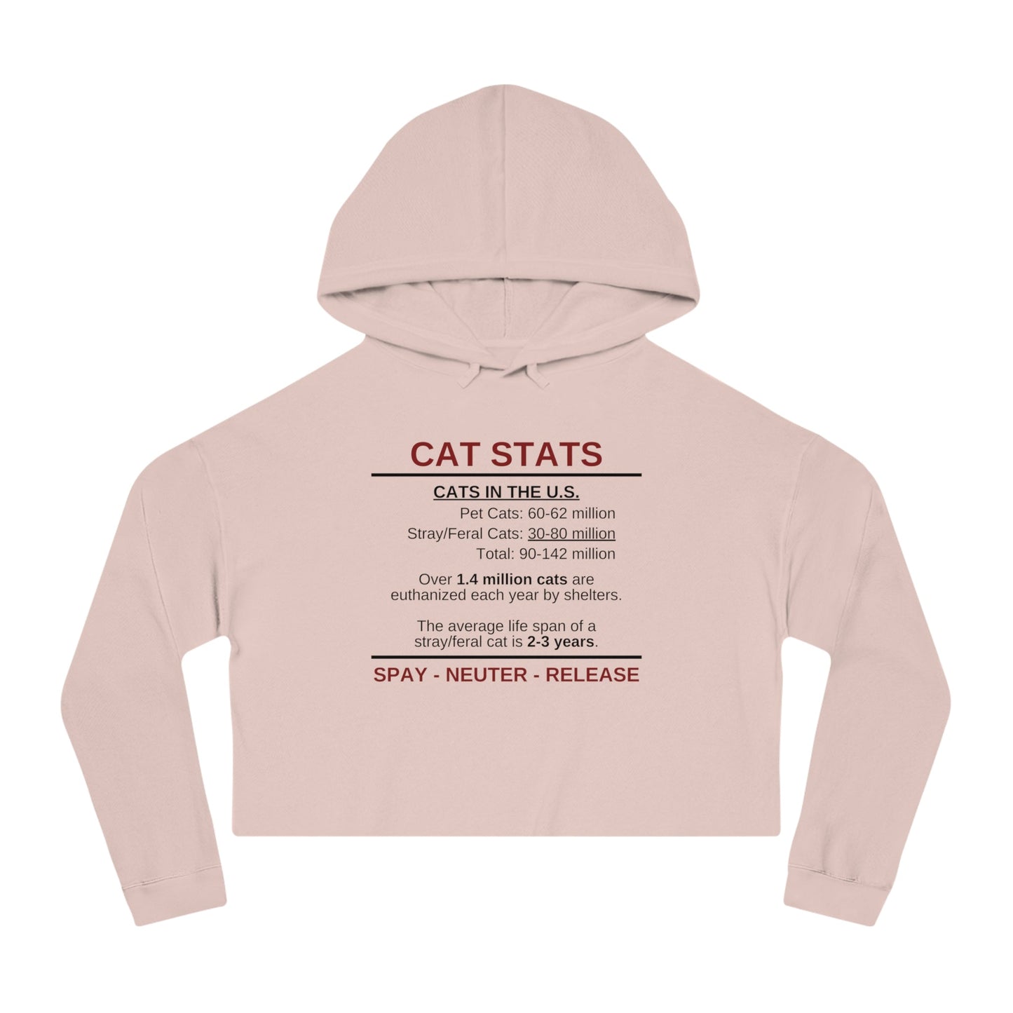 Spay Neuter Release Women's Cropped Hooded Sweatshirt - Hoodie - EpiAl's Shop