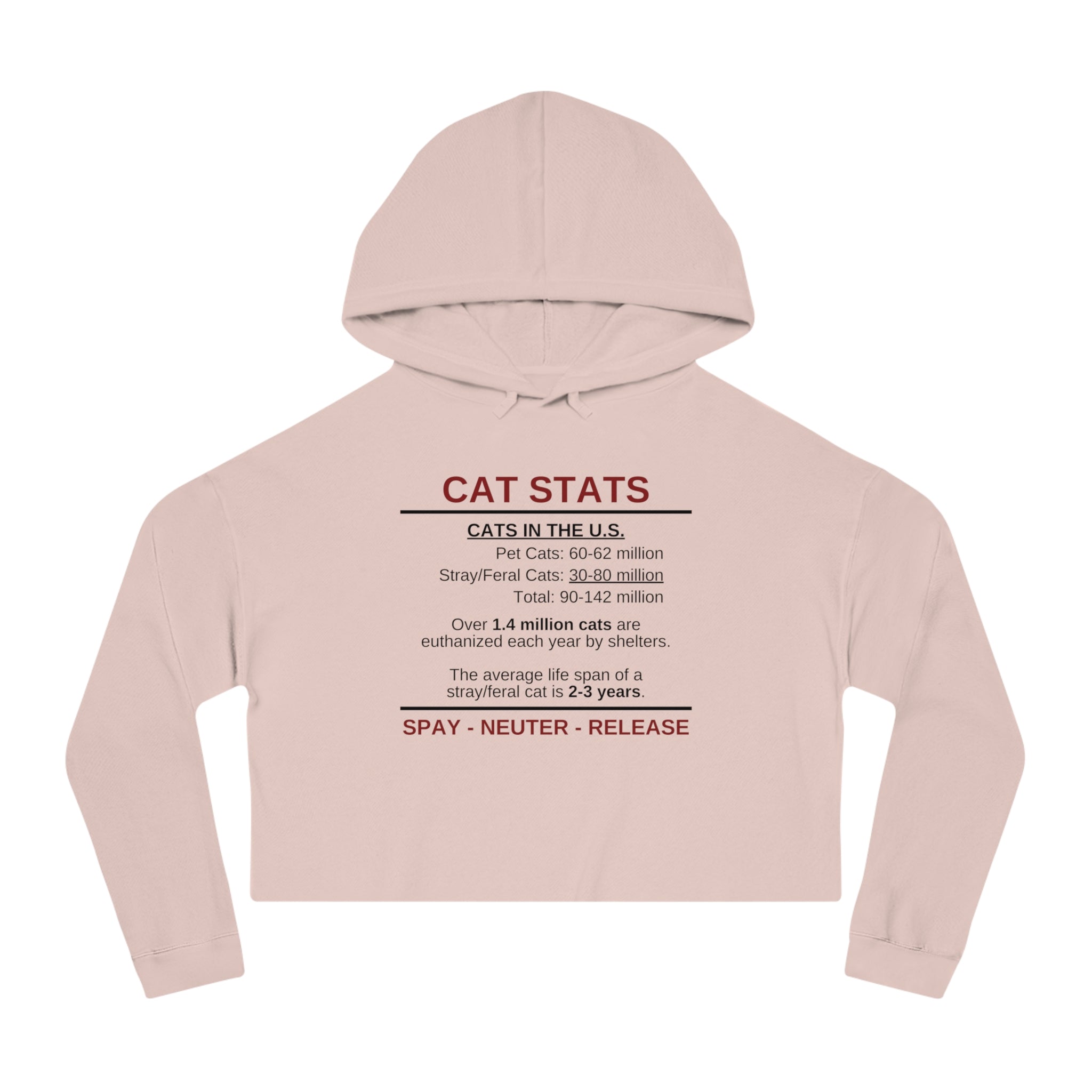 Spay Neuter Release Women's Cropped Hooded Sweatshirt - Hoodie - EpiAl's Shop