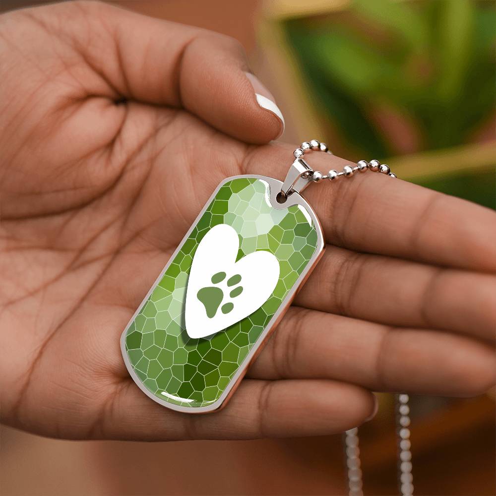 Stained Glass Paw Necklace - Jewelry - Epileptic Al’s Shop