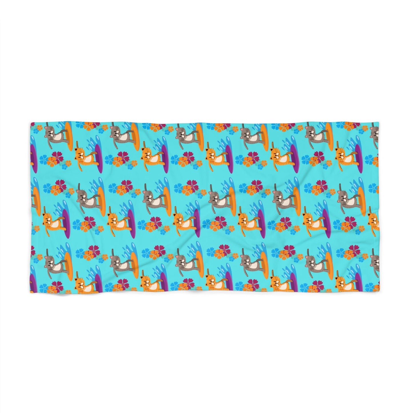 Surfer Kitties Beach Towel - Home Decor - Epileptic Al’s Shop
