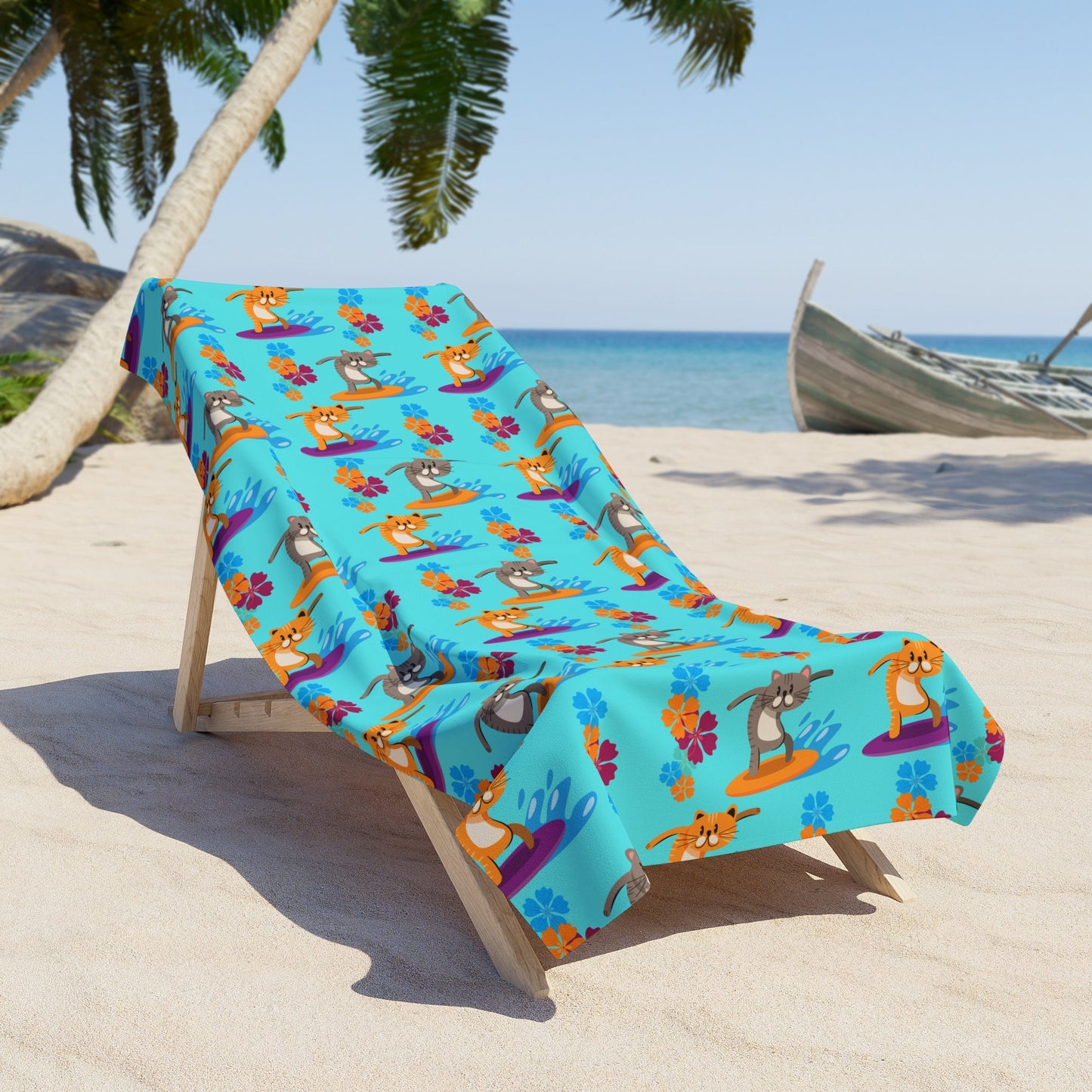 Surfer Kitties Beach Towel - Home Decor - Epileptic Al’s Shop