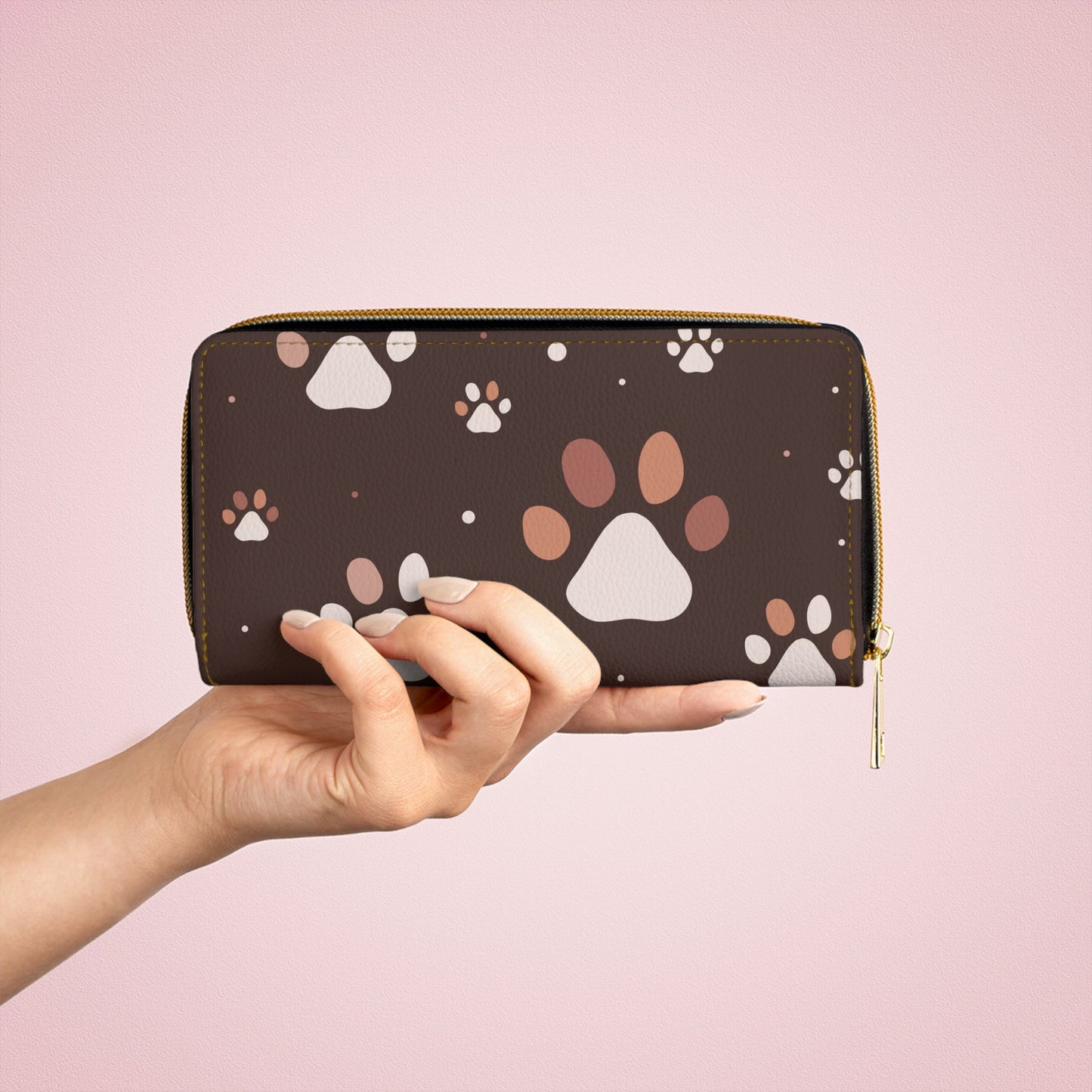 Tan Paws Zipper Wallet - Accessories - Epileptic Al’s Shop