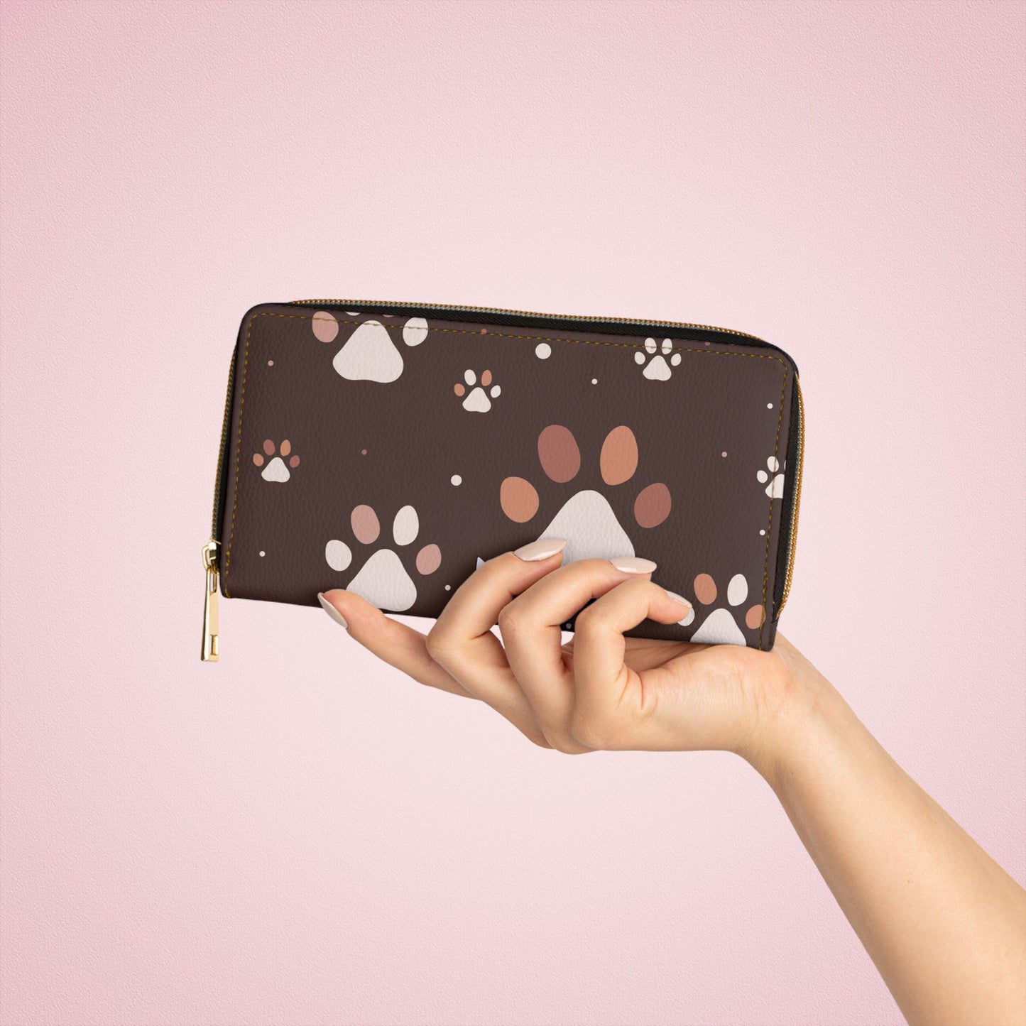 Tan Paws Zipper Wallet - Accessories - Epileptic Al’s Shop