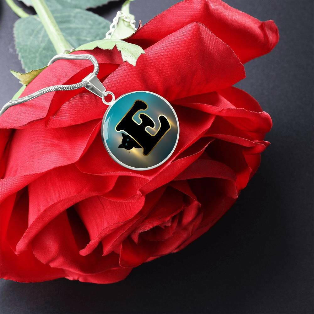 Turquoise Gold E Necklace - EpiAl's Shop
