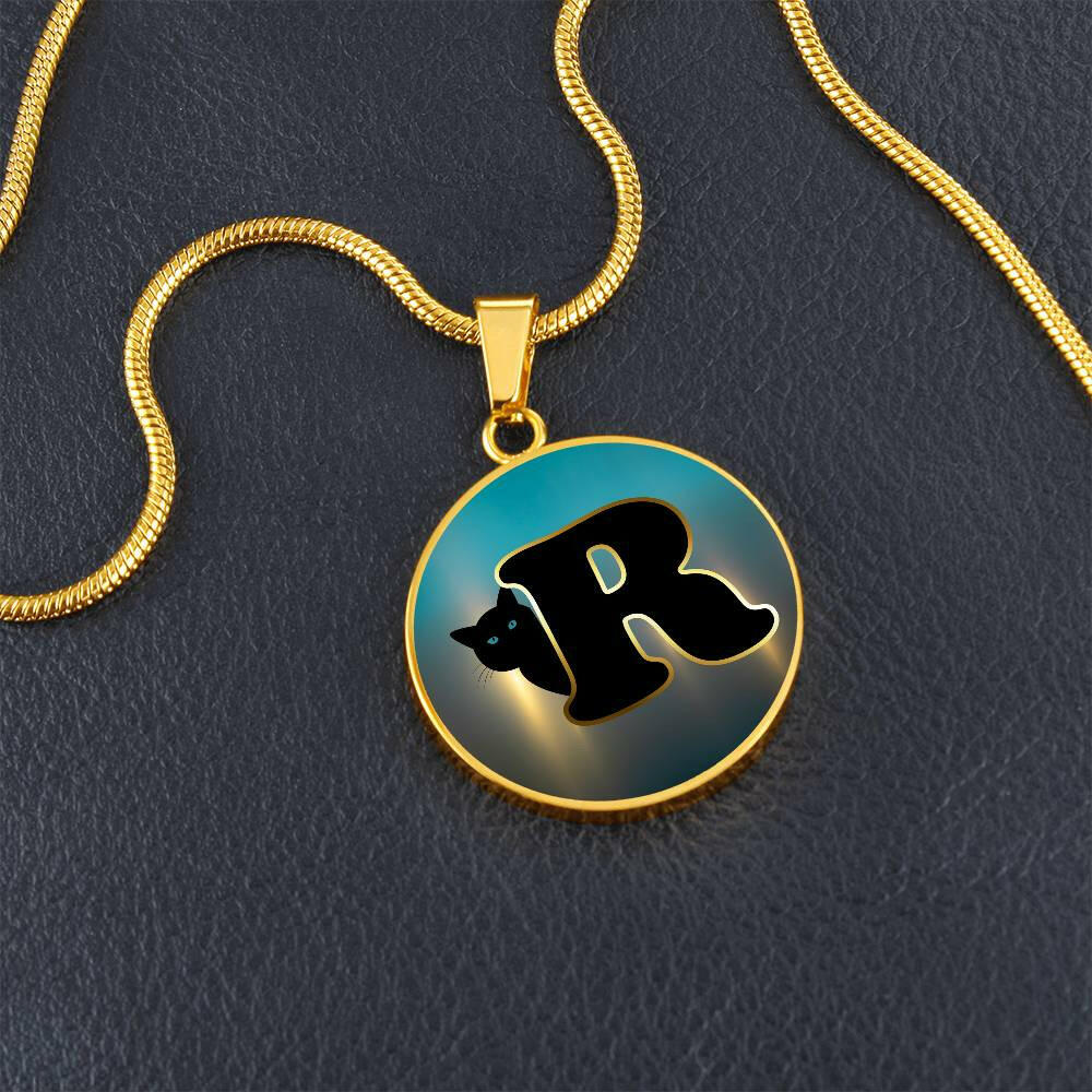 Turquoise Gold R Necklace - EpiAl's Shop