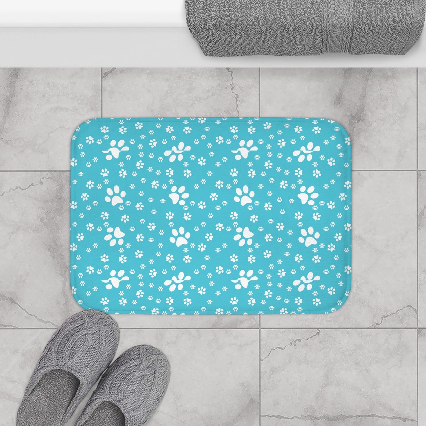 Turquoise Paw Bath Mat - Home Decor - Epileptic Al’s Shop