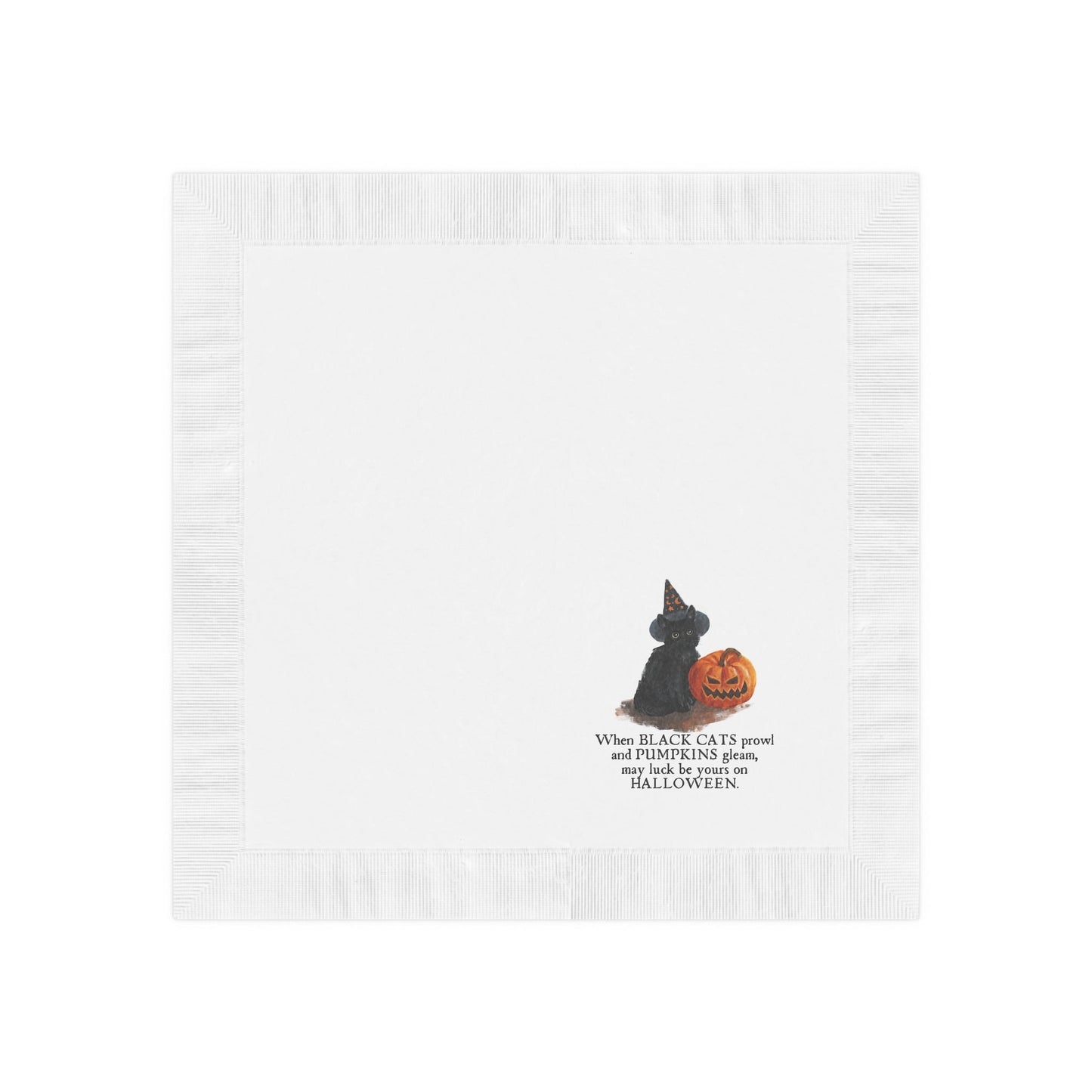 When Black Cats Prowl White Coined Napkins - Home Decor - EpiAl's Shop