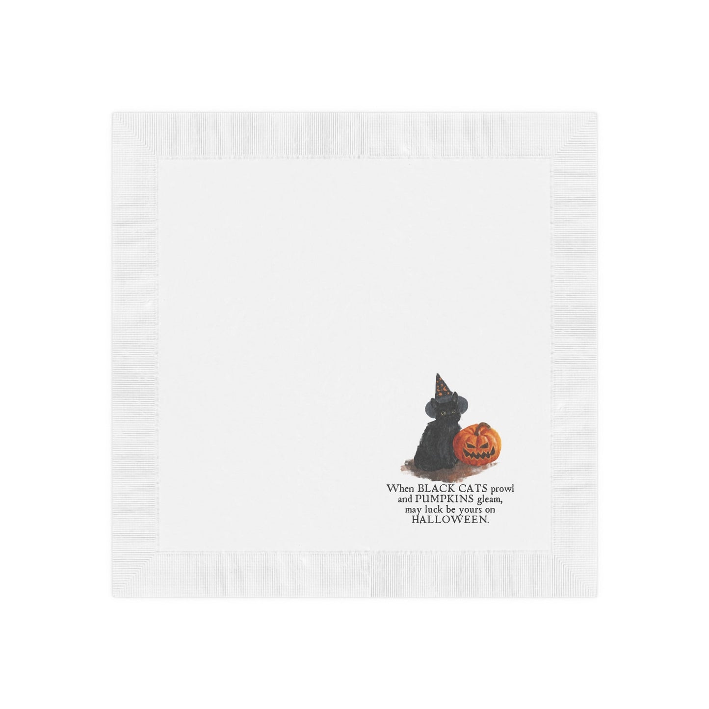 When Black Cats Prowl White Coined Napkins - Home Decor - EpiAl's Shop