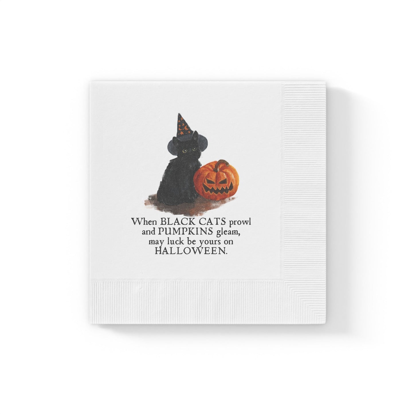 When Black Cats Prowl White Coined Napkins - Home Decor - EpiAl's Shop