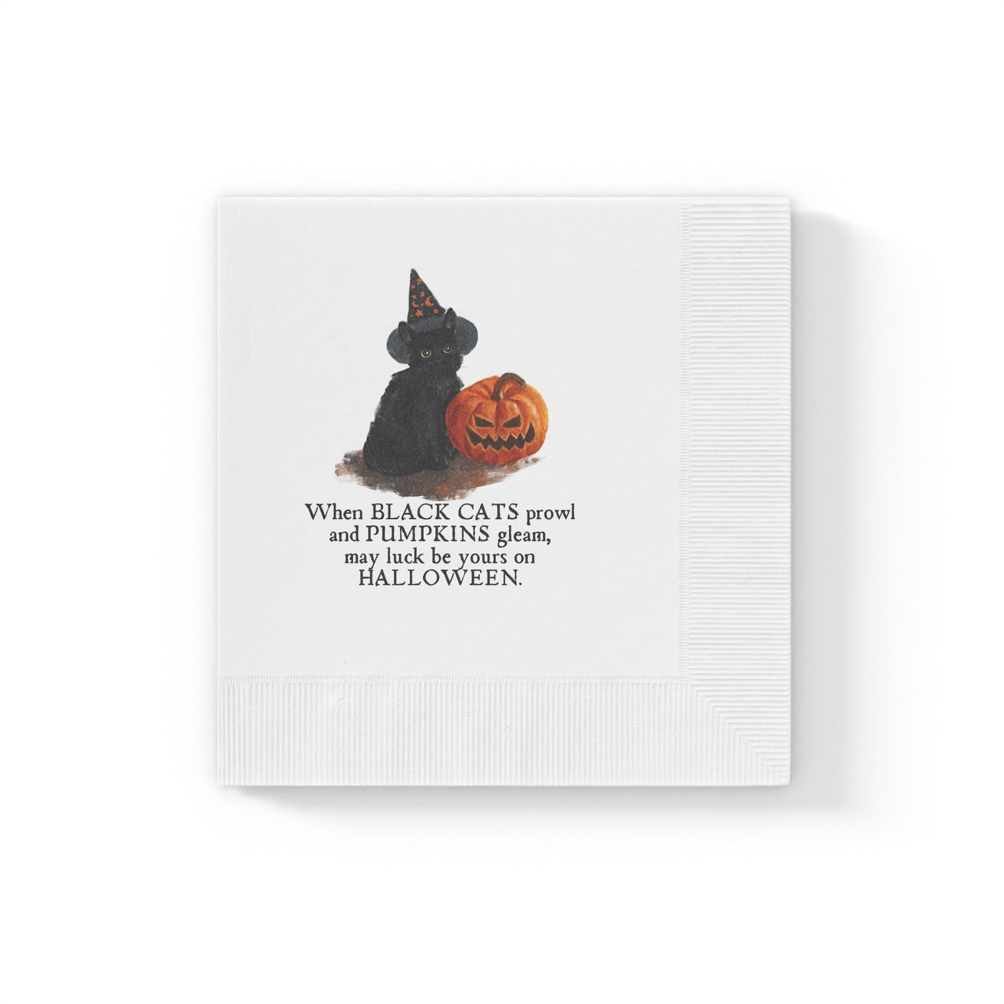 When Black Cats Prowl White Coined Napkins - Home Decor - EpiAl's Shop